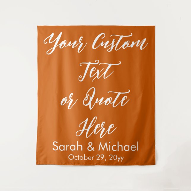 Burnt Orange Boho Wedding Backdrop Ceremony Prop Tapestry (Front)