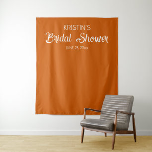 Burnt Orange Bridal Shower Photo Backdrop Tapestry