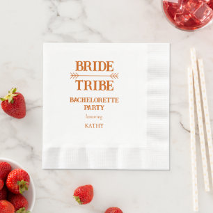 Burnt Orange Bride Tribe Bachelorette Party Napkin