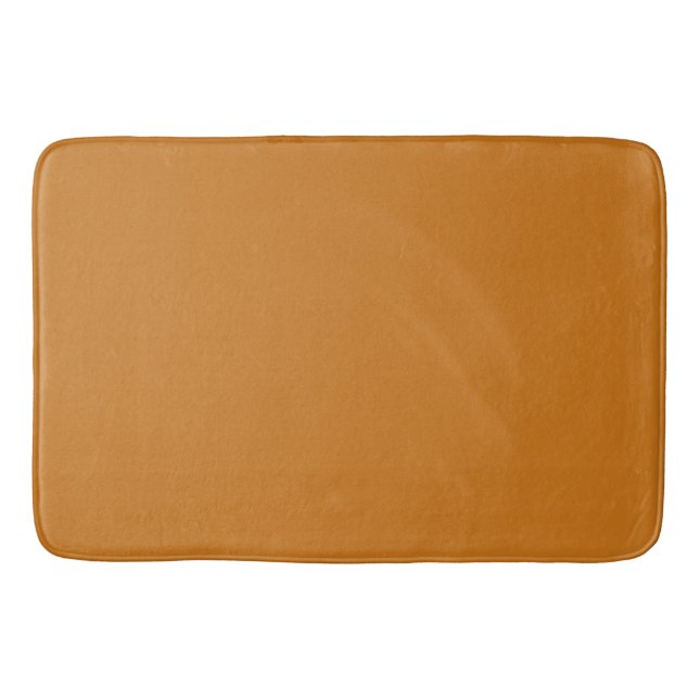 Burnt Orange Brown Solid Color  Bath Mat (Front)