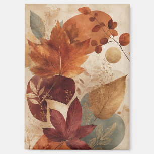 Burnt Orange Burgundy and Sage Fall Decor Magnet