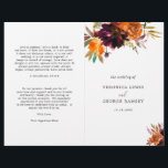 Burnt Orange Burgundy Floral Fall Wedding Program<br><div class="desc">Rustic boho floral wedding program featuring a watercolor painted floral bouquet with warm and earthy shades of burnt orange,  terracotta and deep burgundy along with some greenery.  This elegant folded program with the rich shades of autumn is great for a fall wedding.</div>