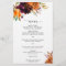Burnt Orange Burgundy Rustic Wedding Menu