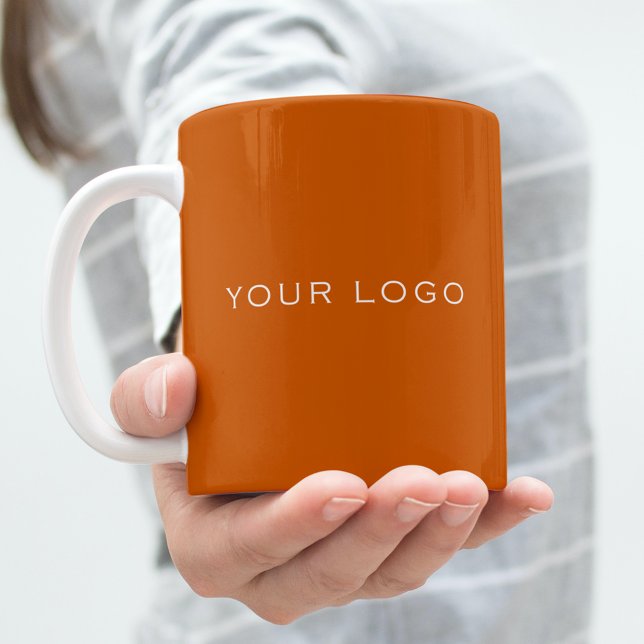 Burnt orange business logo rectangular coffee mug (Creator Uploaded)