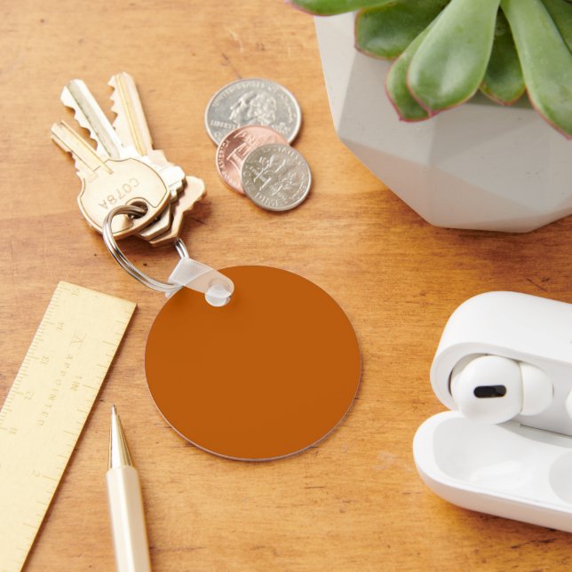 Burnt Orange Button Key Ring (Desk)