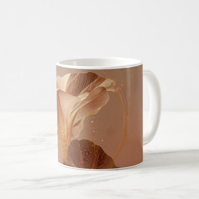 Burnt Orange Calla Lily Botanical Coffee Mug (Front Right)