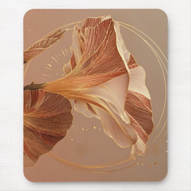 Burnt Orange Calla Lily Botanical Mouse Pad (Front)
