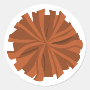 Burnt Orange Cheerleader Pom Pom Classic Round Sticker