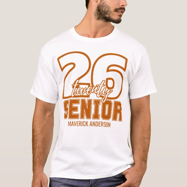 Burnt Orange Class of 2026 Graduation T-Shirt (Front)