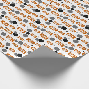 Burnt Orange "Class Of" Dog Tag and Dots Pattern Wrapping Paper