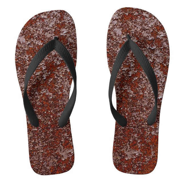 Burnt Orange Copper Rusted Metal Texture Jandals (Footbed)