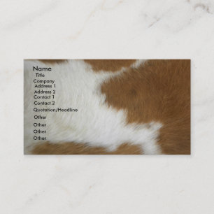 Burnt orange cowhide business card