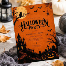 Burnt Orange Creepy Gothic Halloween Party