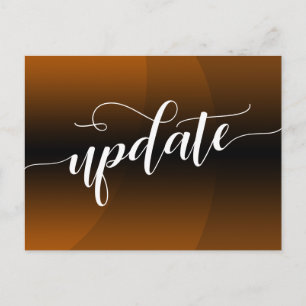 Burnt Orange Curve Wedding Update Notice Postcard