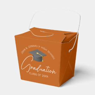 Burnt Orange Custom Graduation Party Fortune Favour Box