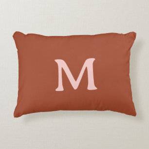 Burnt Orange Custom Monogram  Decorative Cushion