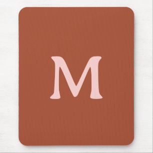 Burnt Orange Custom Monogram Mouse Pad
