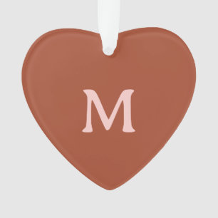 Burnt Orange Custom Monogram Photo Ornament