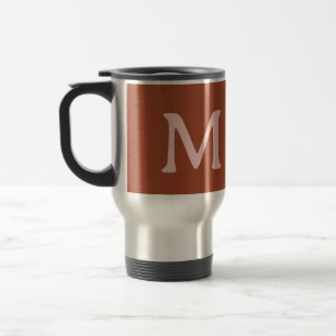Burnt Orange Custom Monogram  Travel Mug