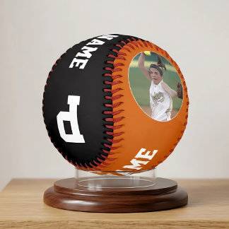Burnt Orange Custom Player Photo Name and Number Softball