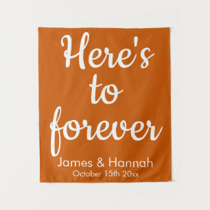 Burnt Orange Custom Wedding Photo Booth Backdrop Tapestry