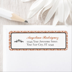 Burnt Orange Damask Pattern Graduation
