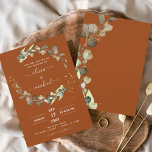 Burnt Orange Eucalyptus Greenery Wedding Elegant Invitation<br><div class="desc">Burnt Orange Eucalyptus Greenery Succulent Botanical Watercolor Spring Wedding Invitations on White background - includes beautiful and elegant script typography with modern botanical leaves and greenery for the special Wedding day celebration.</div>