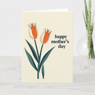 Burnt Orange Floral Mothers Day Card