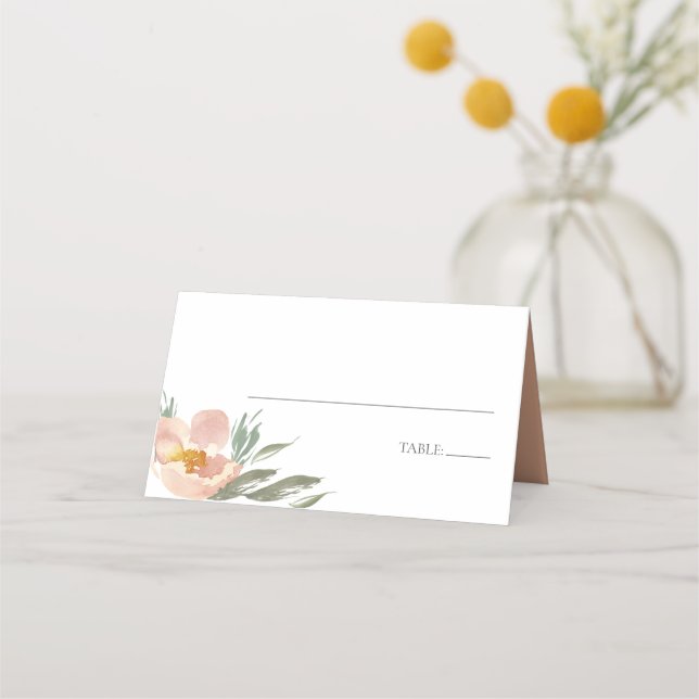 Burnt Orange Floral Place Cards (Front)