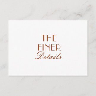 Burnt Orange Floral Terracotta Wedding Details  Enclosure Card