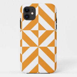 Burnt Orange Geometric Deco Cube Pattern Case-Mate iPhone Case