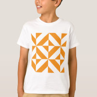 Burnt Orange Geometric Deco Cube Pattern
