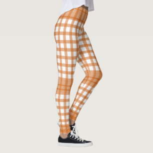 Burnt Orange Gingham Blocks Leggings