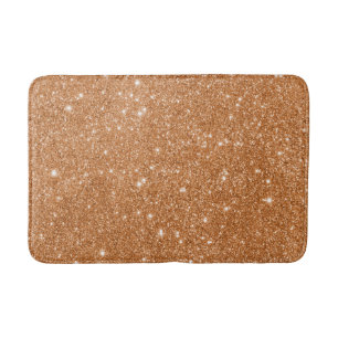 Burnt Orange Glitter Sparkles Bath Mat