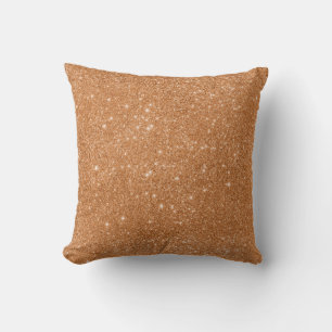 Burnt Orange Glitter Sparkles Cushion