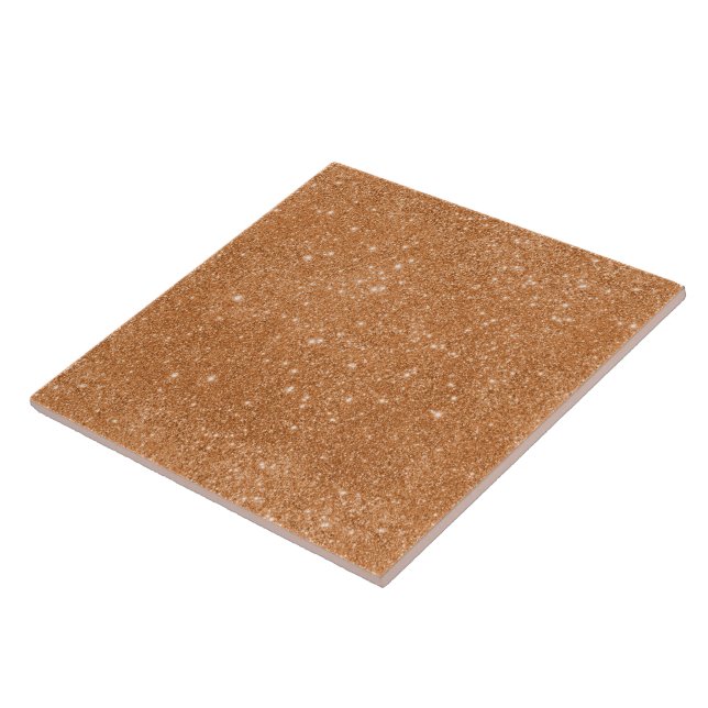 Burnt Orange Glitter Sparkles Tile (Side)
