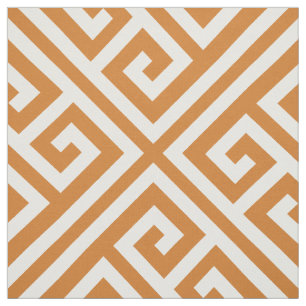 Burnt Orange Greek Key Large Scale Fabric