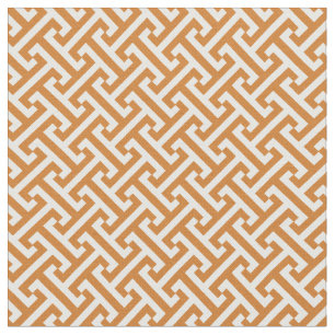 Burnt Orange Greek Key Pattern Fabric
