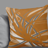 Burnt Orange & Grey Artistic Abstract Ribbons