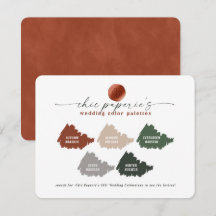 Burnt Orange Grey Fall Wedding Colour Palette Card