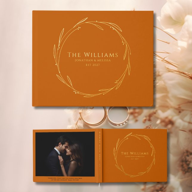 Burnt Orange Guest Book Wreath Foil Guestbook (Creator Uploaded)