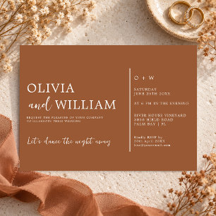 Burnt Orange Handwritten Modern Wedding Invitation