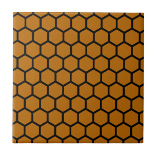 Burnt Orange Hexagon 4 Tile