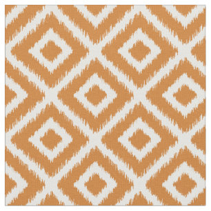Burnt Orange Ikat Diamonds Fabric