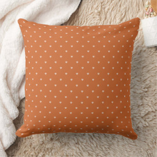 Burnt Orange Mini Hearts Background  Cushion