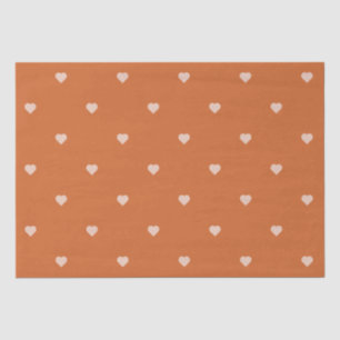 Burnt Orange Mini Hearts Background Tissue Paper