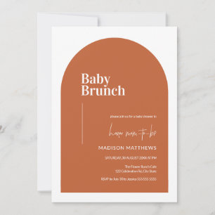 Burnt Orange Minimal Arch Baby Brunch Baby Shower  Invitation