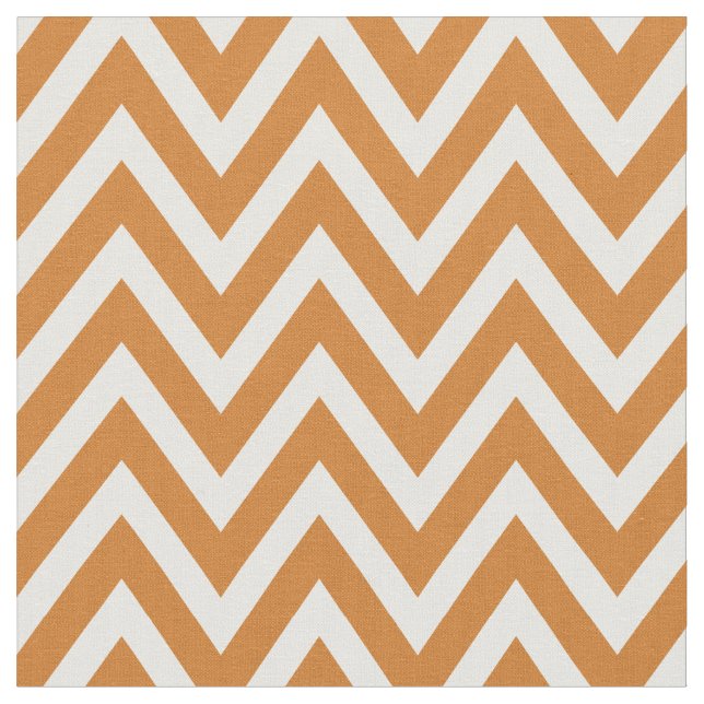 Burnt Orange Modern Chevron Stripes Fabric (Close Up)