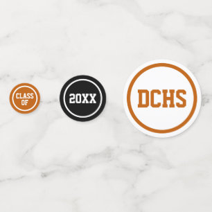 Burnt Orange Modern Circles Photo Graduation Confetti