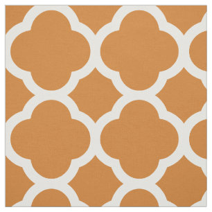 Burnt Orange Modern Quatrefoil Large Scale Fabric